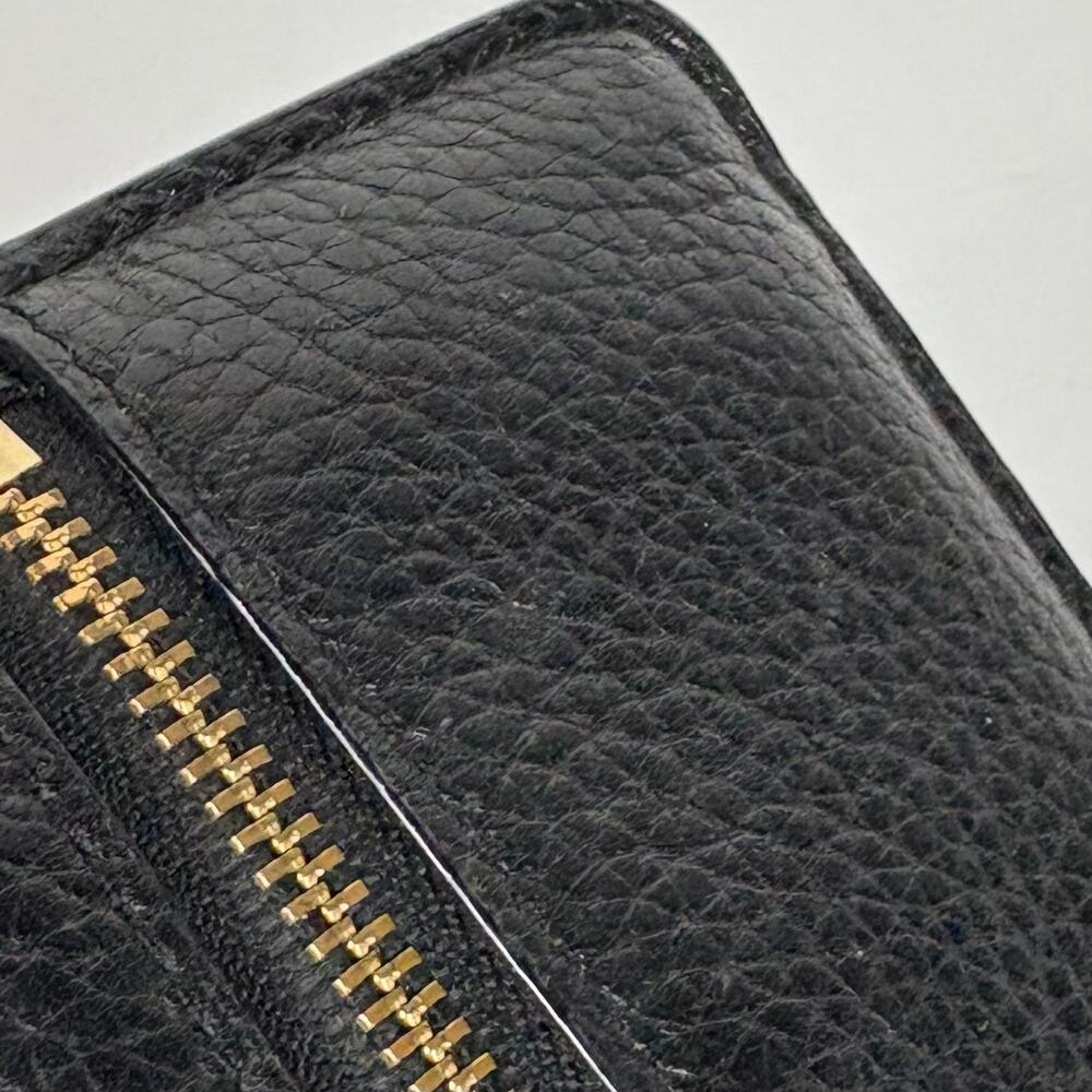 Kate Spade New York Highland Place Bee Wristlet Black Pebbled Leather Gold Zip - Picture 8 of 13